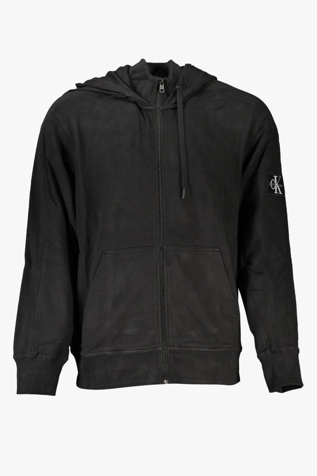 SEO. Calvin Klein Sweatshirt Herren mit Reißverschluss – Kapuzenpullover aus Baumwolle - Schwarz Linkreich