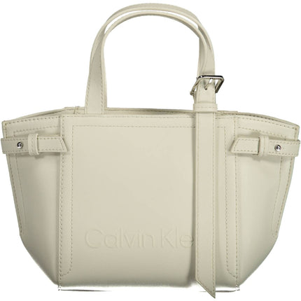 CALVIN KLEIN Damen Tasche Weiß – Recyceltes Polyester mit Schultergurt