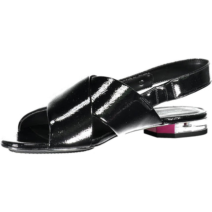 CALVIN KLEIN Damen Sandale Schwarz – Flache Sommersandale mit Logo | soulluna.de
