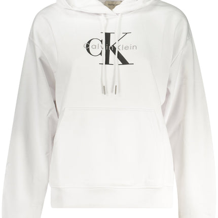 CALVIN KLEIN Damen-Sweatshirt mit Reißverschluss – Weißes Kapuzen-Sweatshirt für Damen
