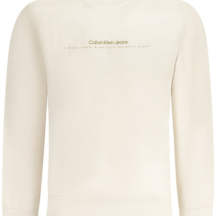 Calvin Klein Sweatshirt Herren Beige – Runde Halsausschnitt mit Logo-Print