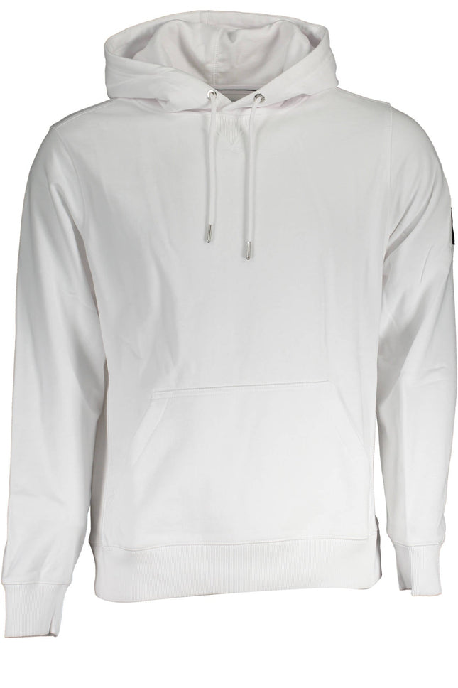 Calvin Klein Sweatshirt Herren mit Zip – Weißes Kapuzen-Sweatshirt aus Baumwolle