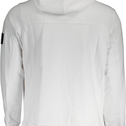 Calvin Klein Sweatshirt Herren mit Zip – Weißes Kapuzen-Sweatshirt aus Baumwolle
