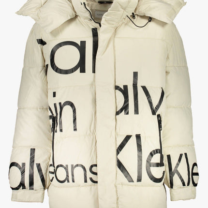 CALVIN KLEIN Herrenjacke beige – Recycelter Polyester mit Kapuze für Herbst/Winter