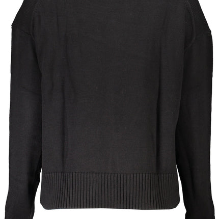 CALVIN KLEIN Pullover Damen – Schwarzer Rundhals-Pullover aus Bio-Baumwolle