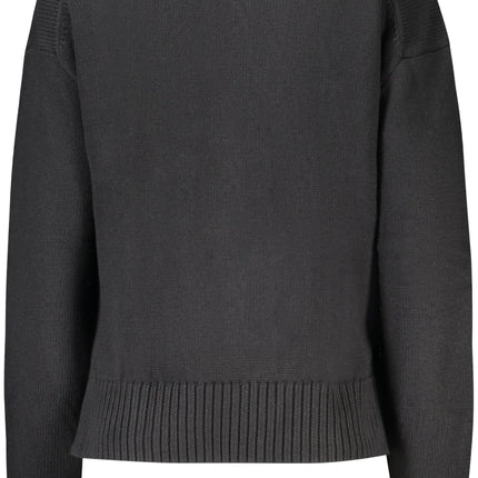 CALVIN KLEIN Schwarzer Pullover Damen – Stehkragen mit Logo-Stickerei | soulluna