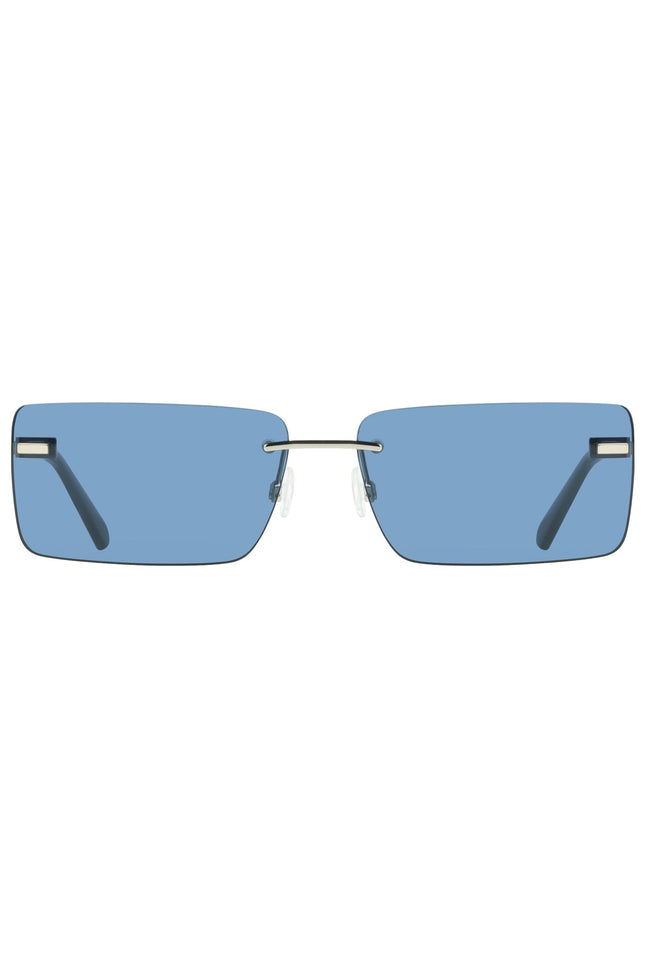 Calvin Klein Sonnenbrille Damen – Blaue Gläser mit Metallrahmen | Rechteckige Sonnenbrille