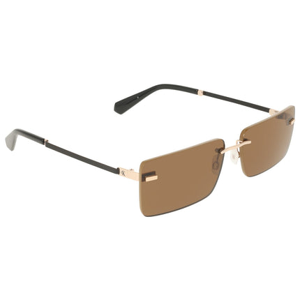 Calvin Klein Sonnenbrille Damen – Blaue Gläser mit Metallrahmen | Rechteckige Sonnenbrille