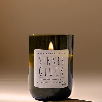 Sinnesglück Duftkerze – Sojawachs & ätherische Öle im Weinglas (250 ml)