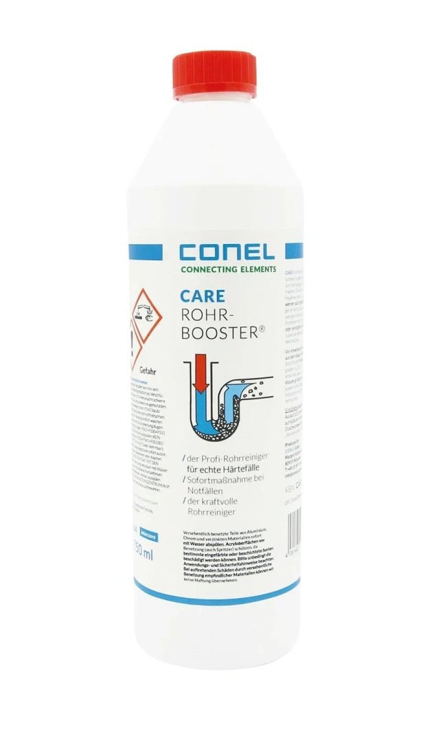 CARE RohrBooster – CONEL Rohrreiniger 750 ml Flasche (säurefrei) - Linkreich