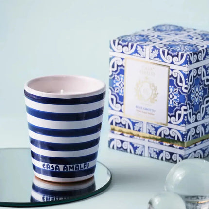 CASA AMALFI BLUE GROTTO HAND PAINTED CANDLE - Fresh Acqua Marine