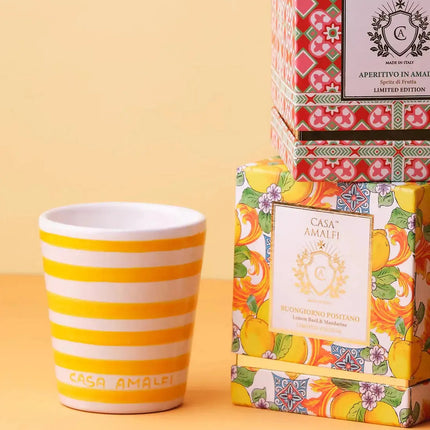 CASA AMALFI BUONGIORNO POSITANO HAND PAINTED CANDLE - Lemon Basil & Mandarin