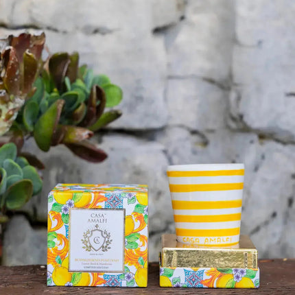 CASA AMALFI BUONGIORNO POSITANO HAND PAINTED CANDLE - Lemon Basil & Mandarin
