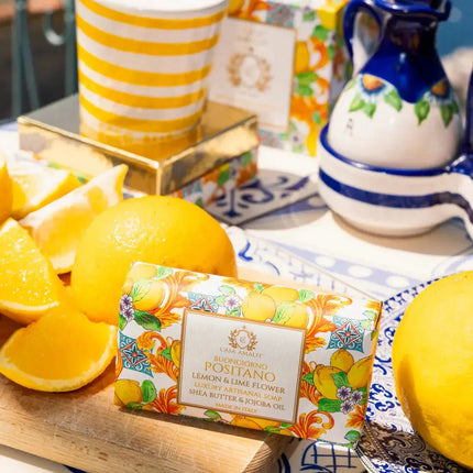 CASA AMALFI BUONGIORNO POSITANO HAND PAINTED CANDLE - Lemon Basil & Mandarin