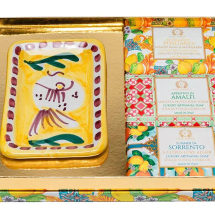 CASA AMALFI LEMON MAIOLICA 3 SOAP GIFT SET