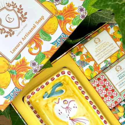 CASA AMALFI LEMON MAIOLICA 3 SOAP GIFT SET