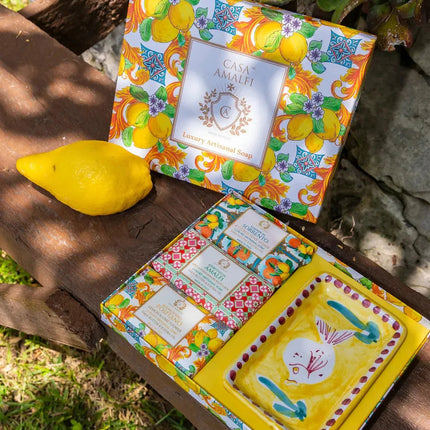 CASA AMALFI LEMON MAIOLICA 3 SOAP GIFT SET