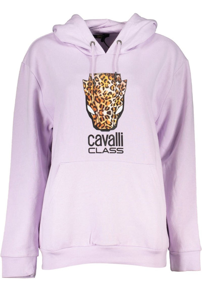 SEO. Cavalli Class Damen-Sweatshirt Lila – Kapuzenpullover aus Italien für Herbst/Winter - Violett Linkreich