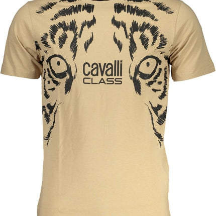 SEO. Cavalli Class Grünes Kurzärmeliges Herren - T-Shirt - Beige Linkreich