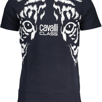 SEO. Cavalli Class Grünes Kurzärmeliges Herren - T-Shirt - Blau Linkreich