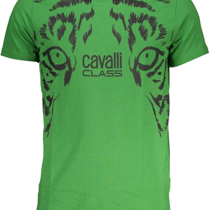 SEO. Cavalli Class Grünes Kurzärmeliges Herren - T-Shirt - Grün Linkreich