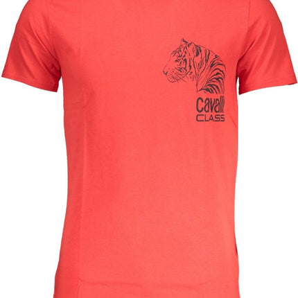 SEO. Cavalli Class Herren - Kurzärmeliges T-Shirt Blau - Rot Linkreich