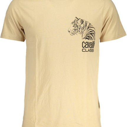 SEO. Cavalli Class Herren - Kurzärmeliges T-Shirt Blau - Beige Linkreich