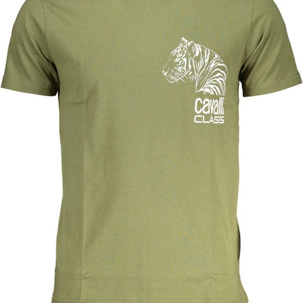 SEO. Cavalli Class Herren - Kurzärmeliges T-Shirt Blau - Grün Linkreich
