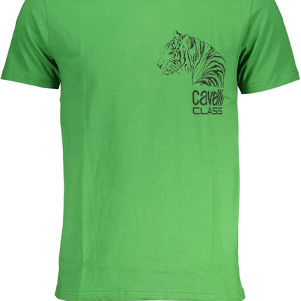 SEO. Cavalli Class Herren - Kurzärmeliges T-Shirt Blau - Grün (VE07334) Linkreich
