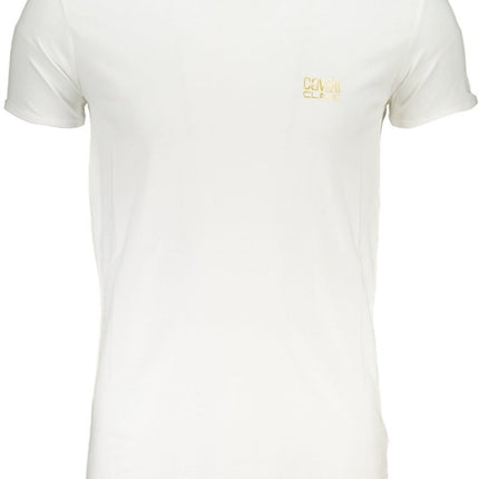 SEO. CAVALLI CLASS Herren T-Shirt Kurzarm Schwarz – Premium Baumwolle mit Elastan - Weiß Linkreich