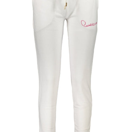 SEO. CAVALLI CLASS Jogginghose Damen – Weisse Sporthose mit Stickerei & elastischem Bund - Weiß Linkreich
