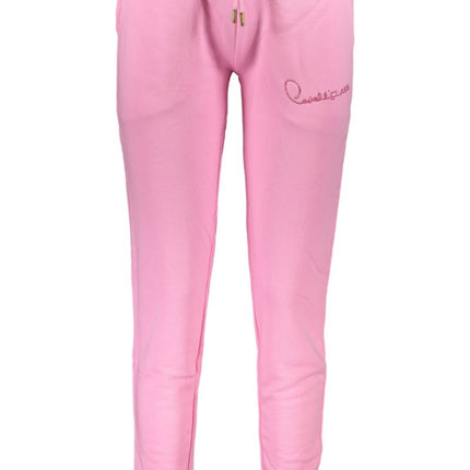 SEO. CAVALLI CLASS Jogginghose Damen – Weisse Sporthose mit Stickerei & elastischem Bund - Rosa Linkreich