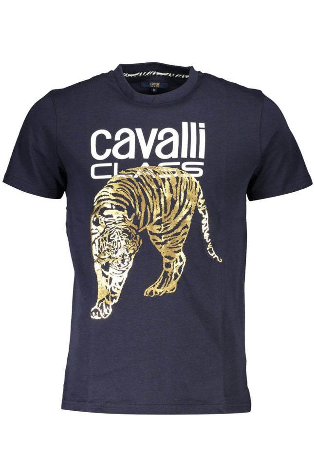 SEO. Cavalli Class Kurzarm-T-Shirt Herren Blau – Logo-Druck aus Baumwolle | soulluna.de - Blau Linkreich