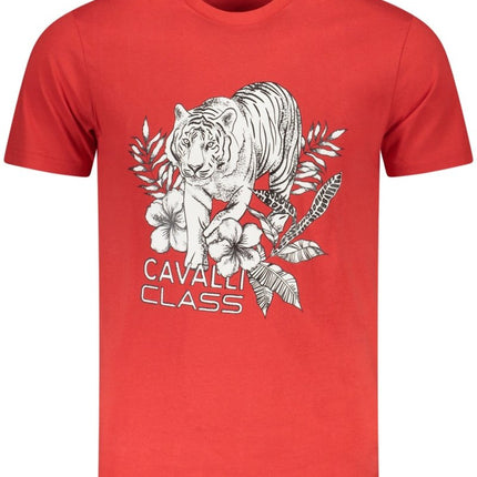 SEO. Cavalli Class Kurzarm - T-Shirt Herren Blau - Rot Linkreich