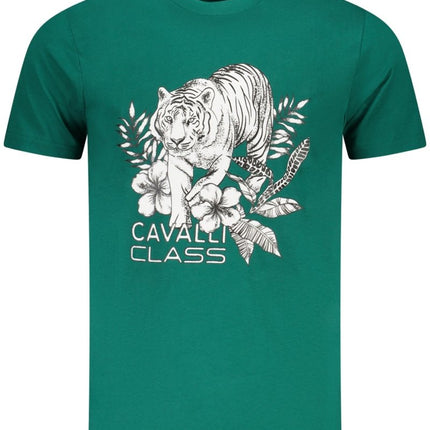 SEO. Cavalli Class Kurzarm - T-Shirt Herren Blau - Grün Linkreich