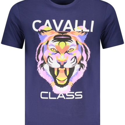 SEO. Cavalli Class Kurzarm - T-Shirt Herren Grau - Blau Linkreich