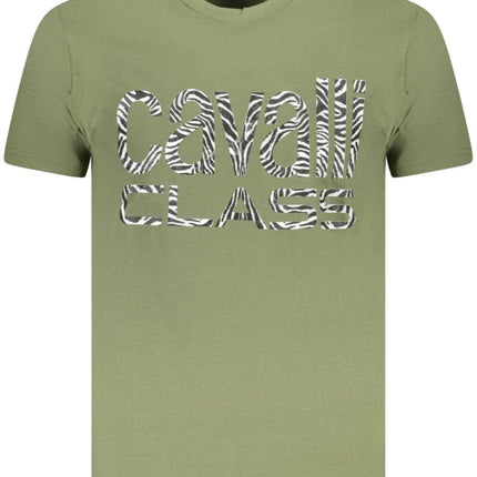 SEO. Cavalli Class Kurzarm T-Shirt Herren Schwarz - Grün Linkreich