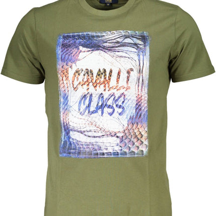 SEO. Cavalli Class Langarm - T-Shirt Herren – Grünes Basic aus 100% Baumwolle - Grün Linkreich