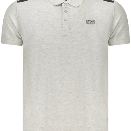 SEO. Cavalli Class Polo Kurzarm Herren Weiss - Grau Linkreich