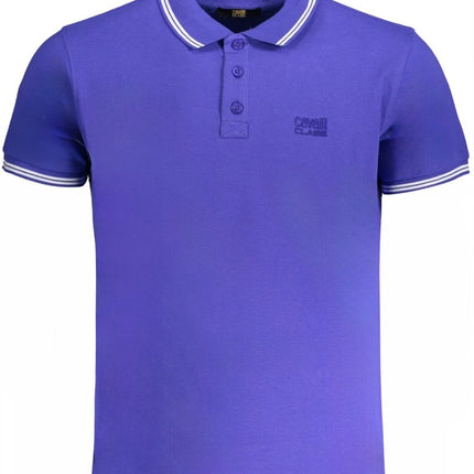 SEO. CAVALLI CLASS Poloshirt Herren – Grünes Kurzärmeliges Polo mit Stickerei - Blau (BLROYALW) Linkreich