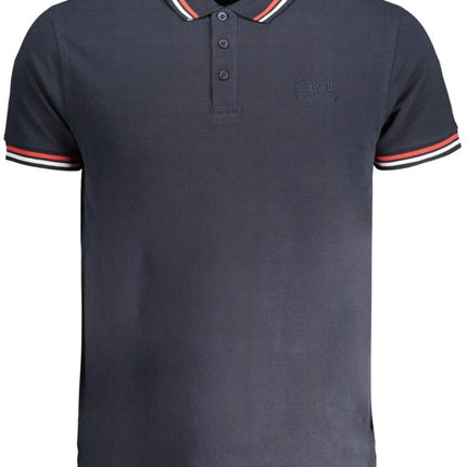 SEO. CAVALLI CLASS Poloshirt Herren – Grünes Kurzärmeliges Polo mit Stickerei - Blau Linkreich