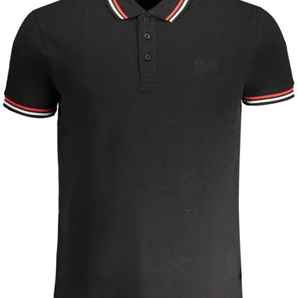 SEO. CAVALLI CLASS Poloshirt Herren – Grünes Kurzärmeliges Polo mit Stickerei - Schwarz Linkreich