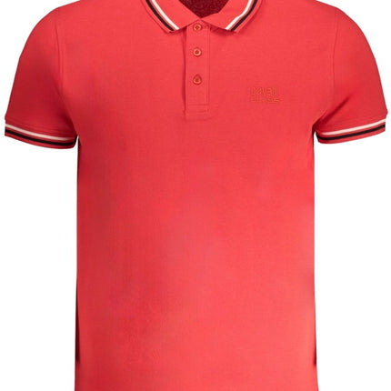 SEO. CAVALLI CLASS Poloshirt Herren – Grünes Kurzärmeliges Polo mit Stickerei - Rot Linkreich
