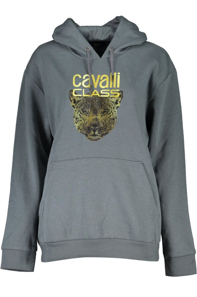 SEO. Cavalli Class Sweatshirt Damen – Graues Kapuzenpullover mit Reißverschluss - Grau Linkreich