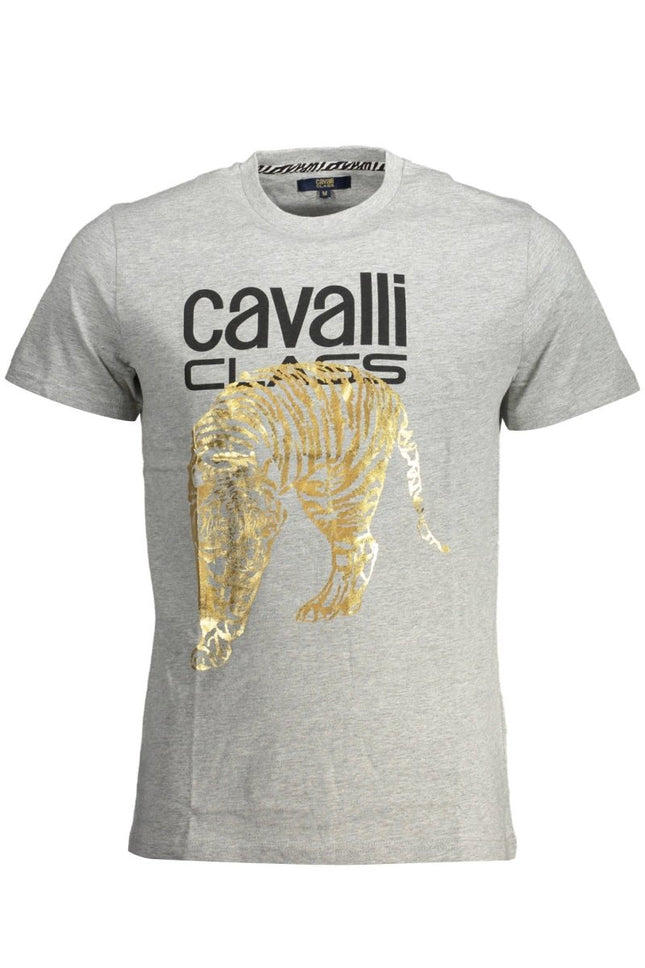SEO. Cavalli Class T-Shirt Herren Grau – Kurzarm - Shirt aus 100% Baumwolle - Grau Linkreich