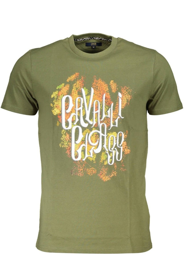 SEO. Cavalli Class T-Shirt Herren Grün – Kurzarm-Shirt aus Baumwolle für Sommer - Grün Linkreich