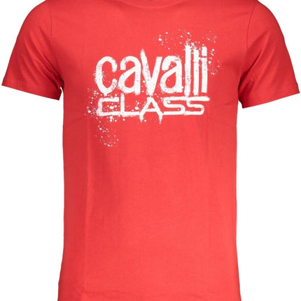 SEO. Cavalli Class T-Shirt Herren – Grünes Kurzarm - Shirt aus 100% Baumwolle - Rot Linkreich