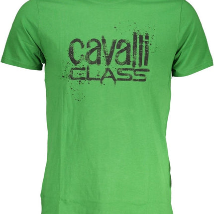 SEO. Cavalli Class T-Shirt Herren – Grünes Kurzarm - Shirt aus 100% Baumwolle - Grün (VE07334) Linkreich