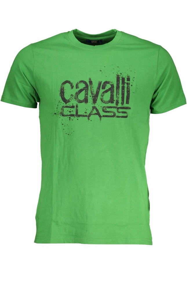 SEO. Cavalli Class T-Shirt Herren – Grünes Kurzarm - Shirt aus 100% Baumwolle - Grün (VE07334) Linkreich