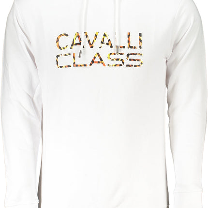 Cavalli Class Weisses Sweatshirt Für Herren Mit Reissverschluss